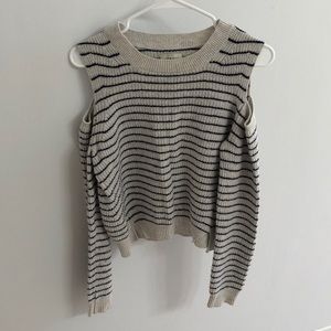 Lucky Brand Cold Shoulder Striped Sweater